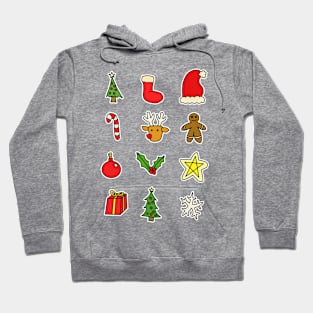 Christmas Stickers Color Hoodie